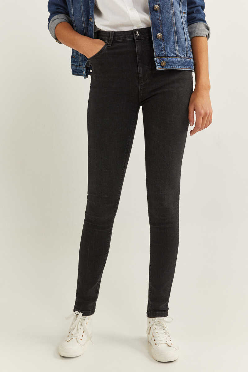 Springfield Скульптурные джинсы с высокой посадкой черный