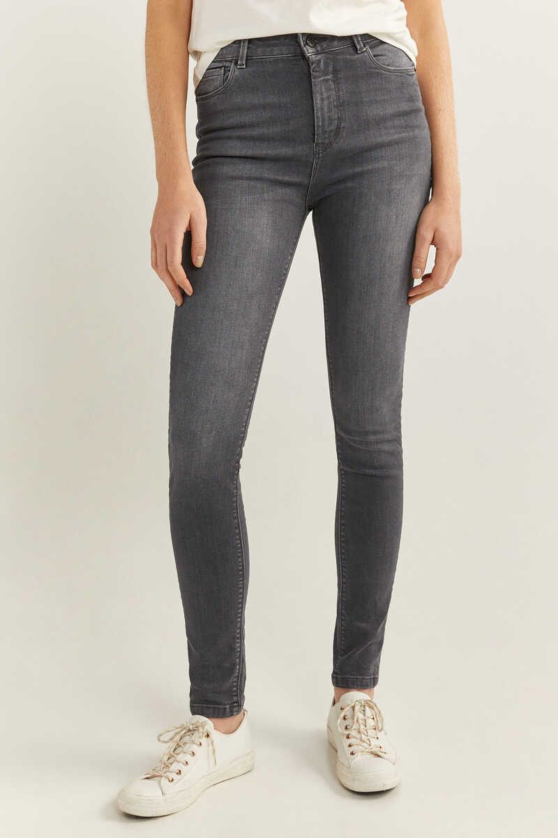 Springfield Скульптурные джинсы с высокой посадкой серый